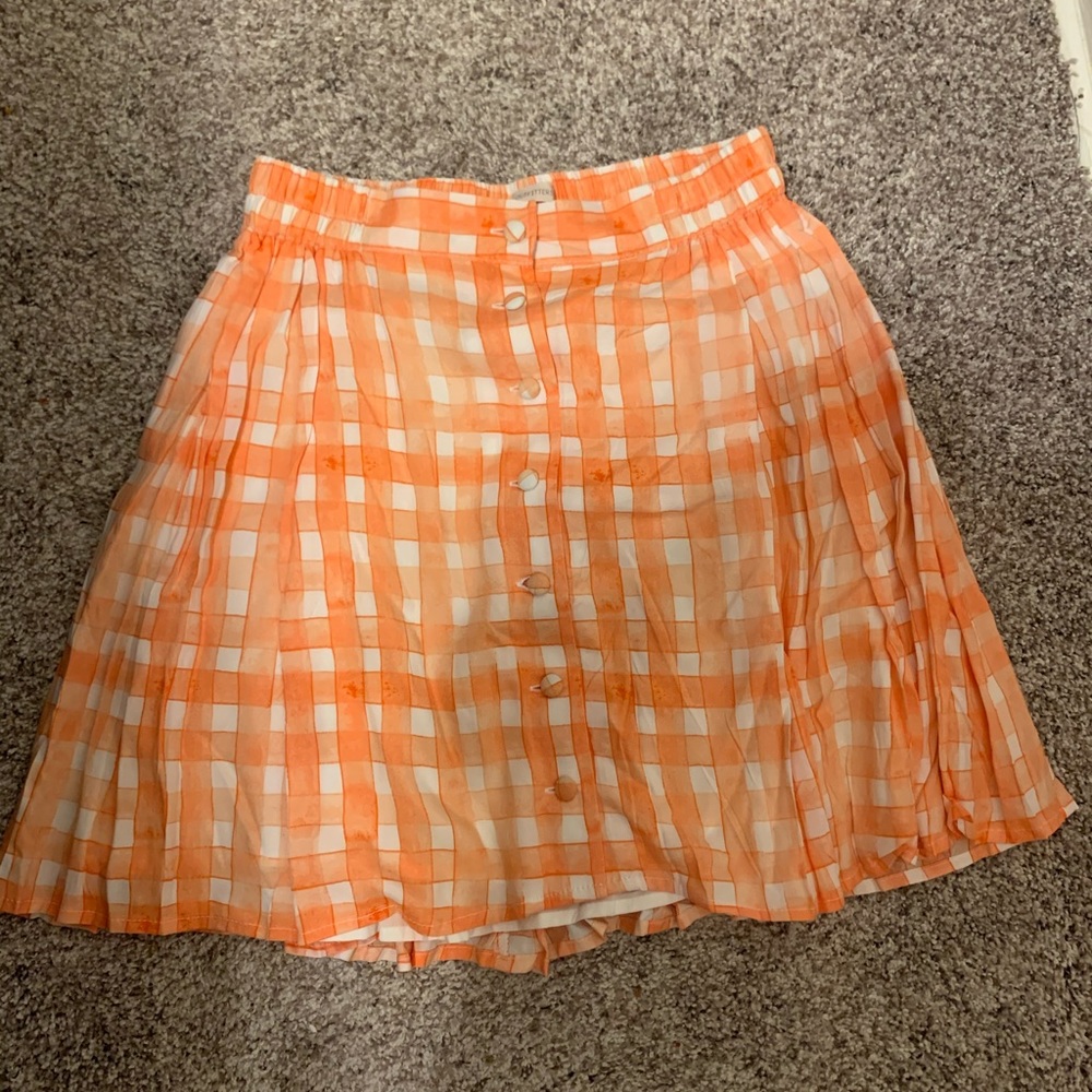 Urban Outfitters front button skirt XS orange